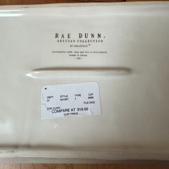 New, Never Used Rae Dunn "Mr. & Mrs." Ceramic Trinket Tray - Picture 5 of 5